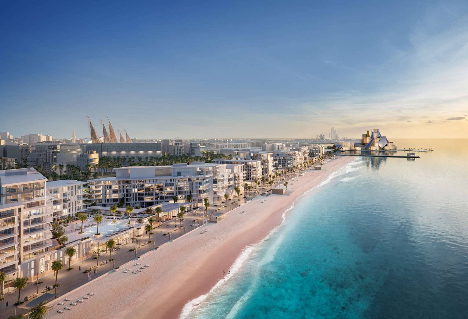 Mamsha Al Saadiyat beachfront residences with luxury apartments and townhouses on Saadiyat Island Abu Dhabi