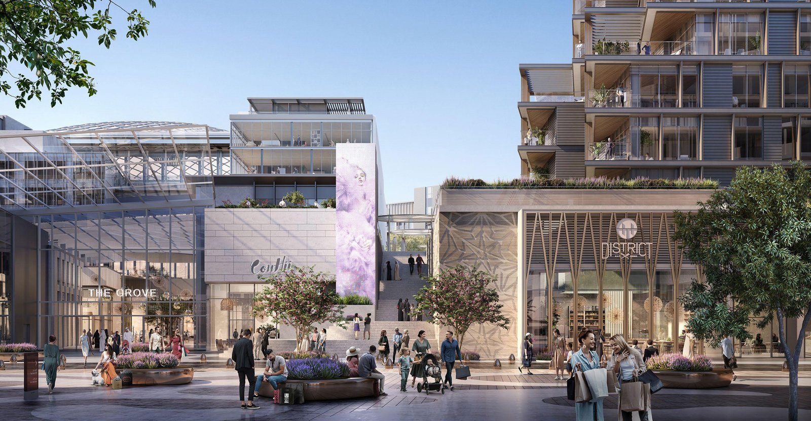 Luxury Grove Uptown Views Abu Dhabi residential buildings with contemporary design, landscaped surroundings, and vibrant Saadiyat Island community